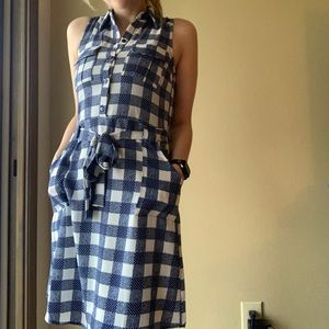 BLUE & WHITE CHECKERED DRESS